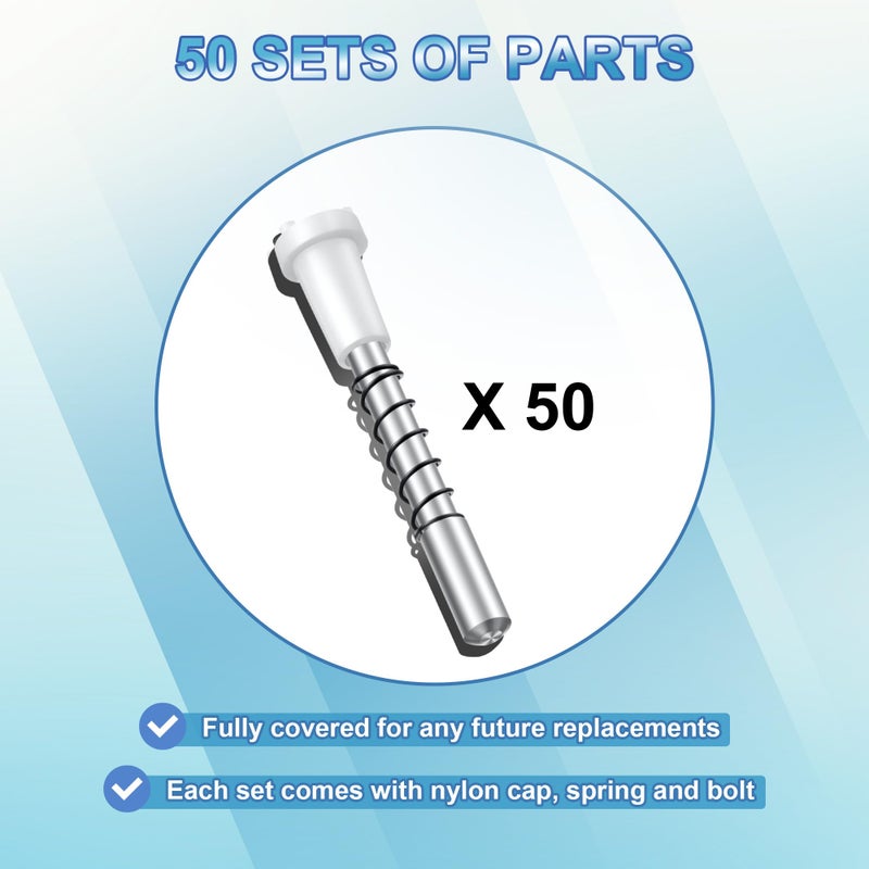 Ceoighe 50 Pack Window Screen Plunger Latches with Caps, 5/32"" X 1-1/2"", Aluminum Window Screen Plunger Pins, Secure Screens in Place (White) - Image 3